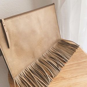 Madewell • Leather Fringe Pouch Clutch